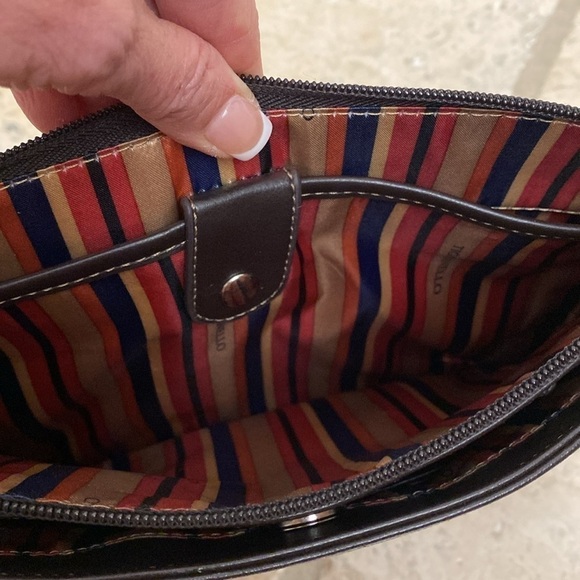 👛 TIGNANELLO CROSSBODY LEATHER HANDBAG shoulder bag purse Brown Like new - Picture 5 of 15